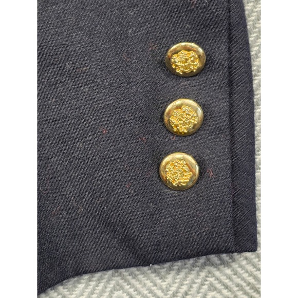 Classiques Entier Navy Wool Blazer Gold Crest Button Vintage Made in Japan XS - Picture 9 of 13